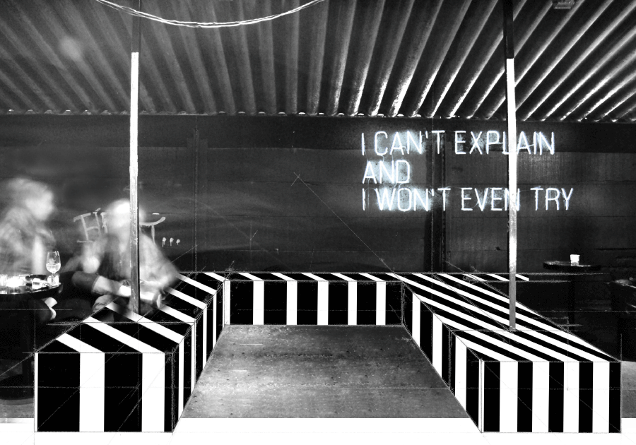 Club EXIL, Neugestaltung Freiluftpassage, Zürich<br />Konzeption 2011<br />Bild: KOBRAA